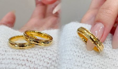 鏡面金轉動戒指